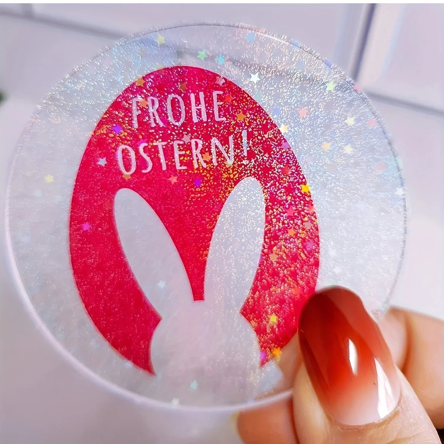 Holographic Sticker Paper Sheets | 50-Pack Glitter Clear Overlay Film for DIY Crafts