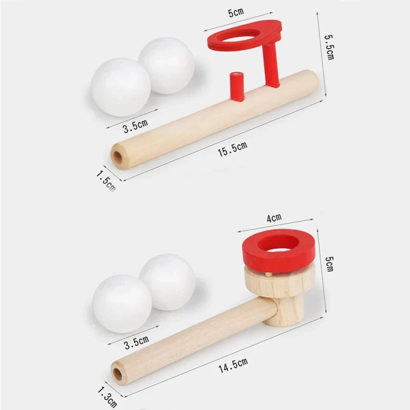 Wooden Balance Blowing Toys | Floating Blow Pipe Ball Game for Kids