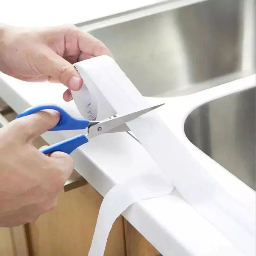 1pc Bathroom Waterproof Wall Stickers Sealing Tapes | PVC Adhesive Sealing Strips for Sink Edge