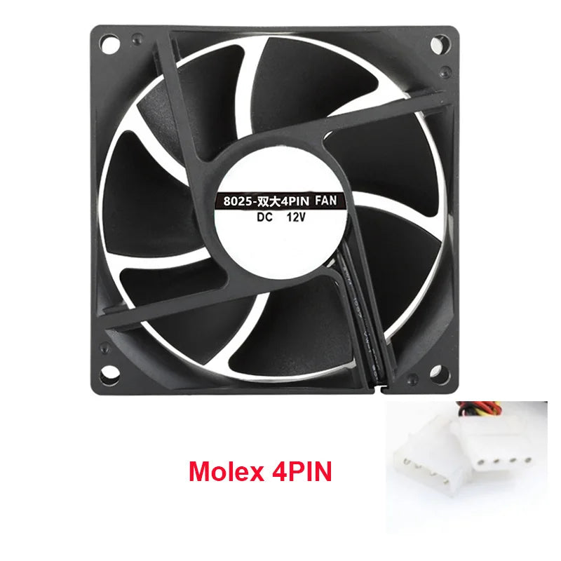 80mm PC Case Cooling Fan | 3Pin 4Pin DC 12V Silent Radiator Fan
