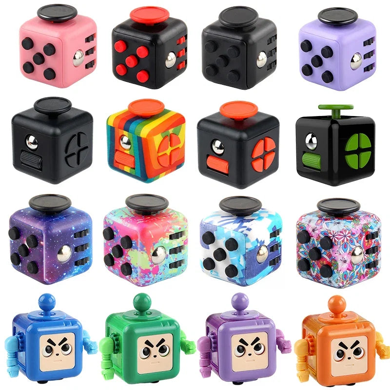 6/12 Sides Rainbow Fidget Cube | Decompression Sensory Toy for Anxiety and ADHD