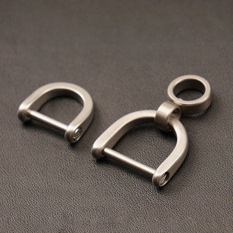 Titanium D Ring Key Shackle | U Shape Horseshoe Clasp for Car Key Fob and DIY Leather Key Organizer