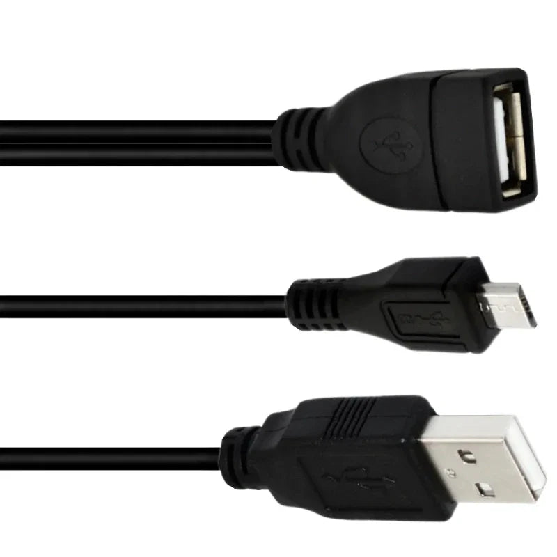 2-in-1 Micro USB to USB OTG Adapter with Power Cable | For Fire Stick, PlayStation Classic & More