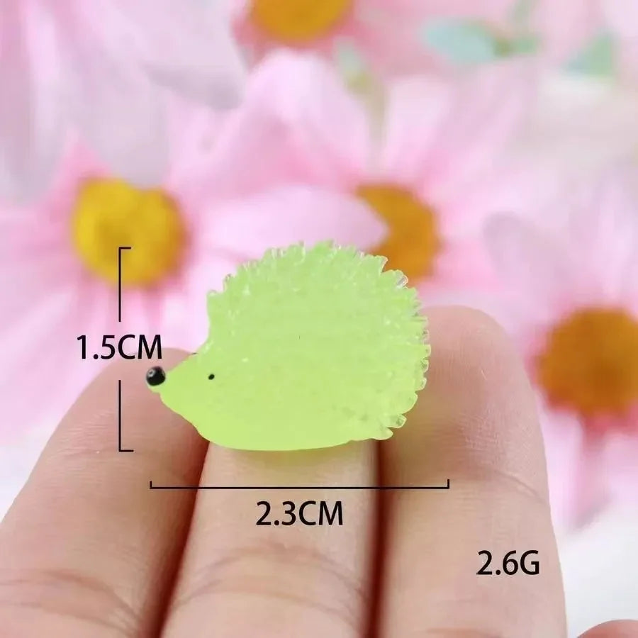 Luminous Mini Resin Hedgehogs | Glow in the Dark Tiny Decor for DIY Landscapes