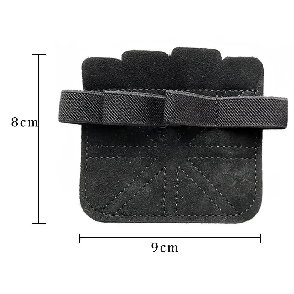 CRUXELL Cowhide Weightlifting Gloves | Four-Finger Palm Protection for Gym