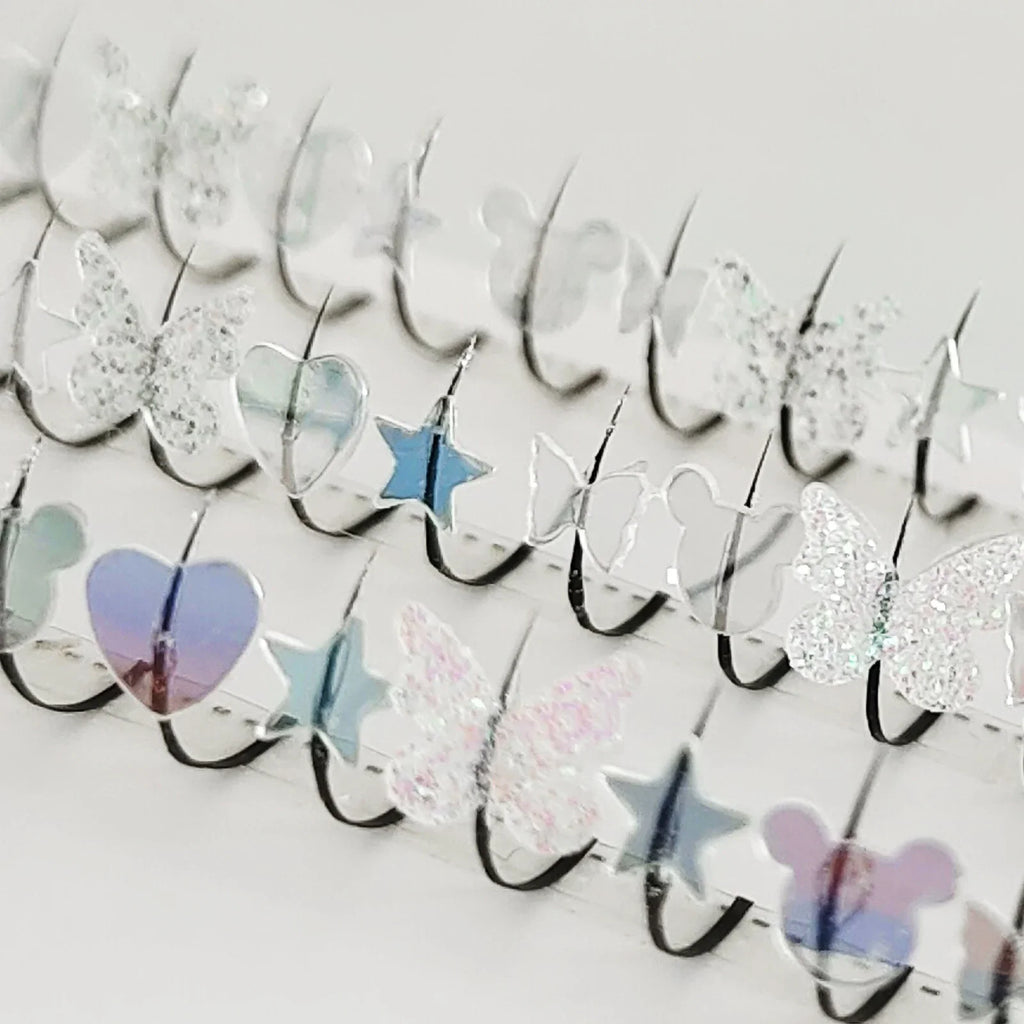 Summer Silvery Butterfly Fairy Eyelashes | Glitter Music Festival Lashes 10-15mm