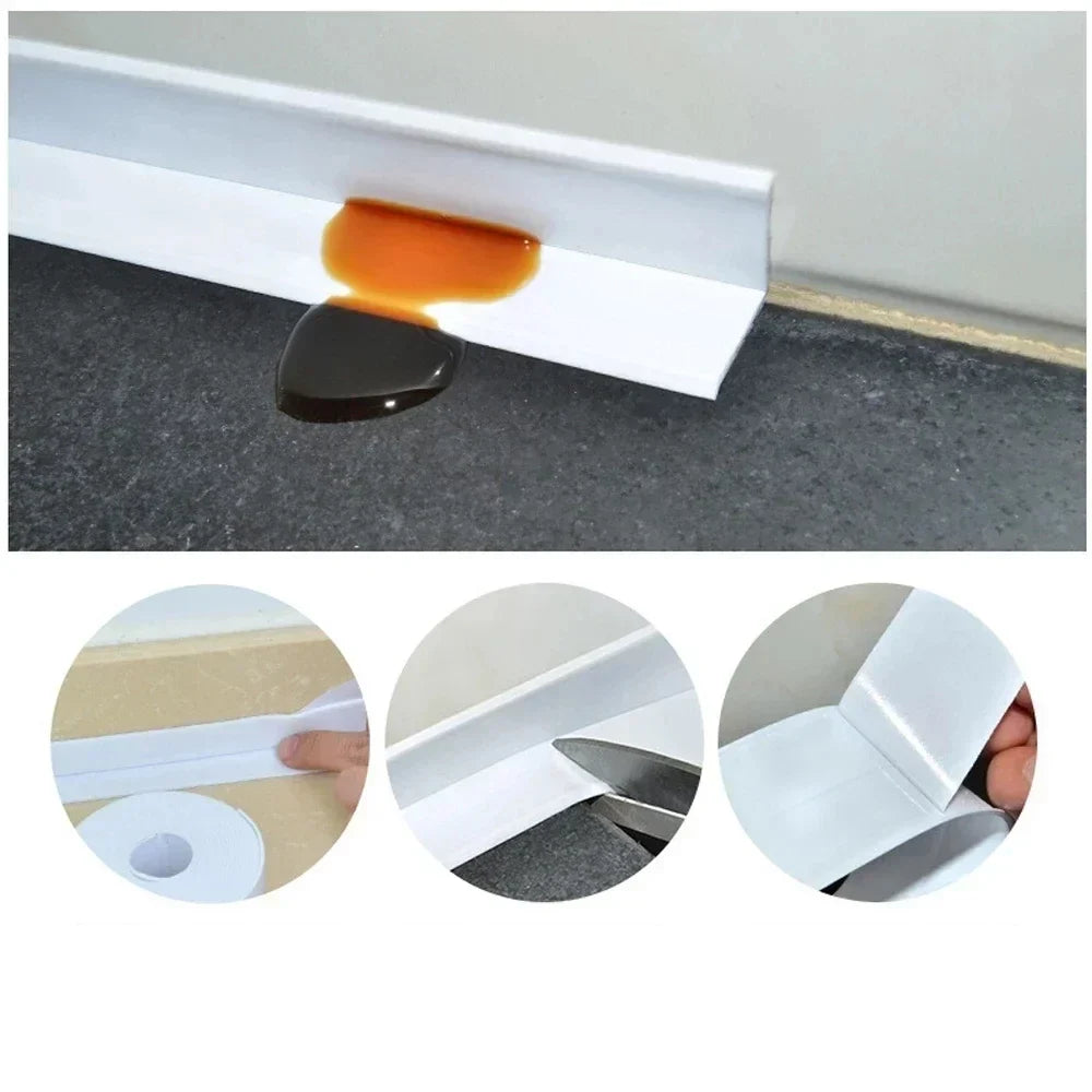 1pc Bathroom Waterproof Wall Stickers Sealing Tapes | PVC Adhesive Sealing Strips for Sink Edge