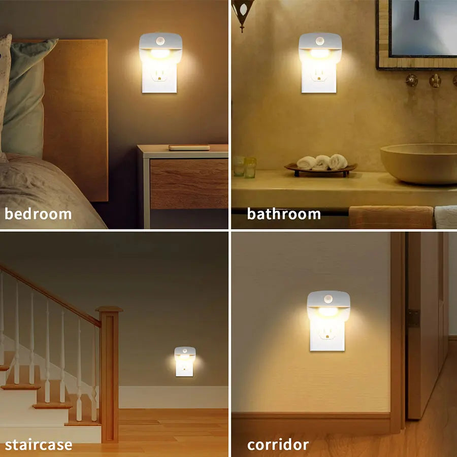 Smart Motion Sensor LED Night Light | EU Plug In 220V Wall Lamp for Hallway Kitchen Stair Bedroom