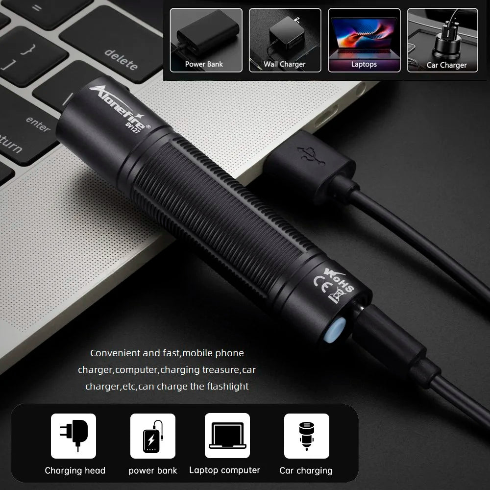 Mini 365nm/395nm Blacklight UV Flashlight | USB Rechargeable Pet Urine Detector