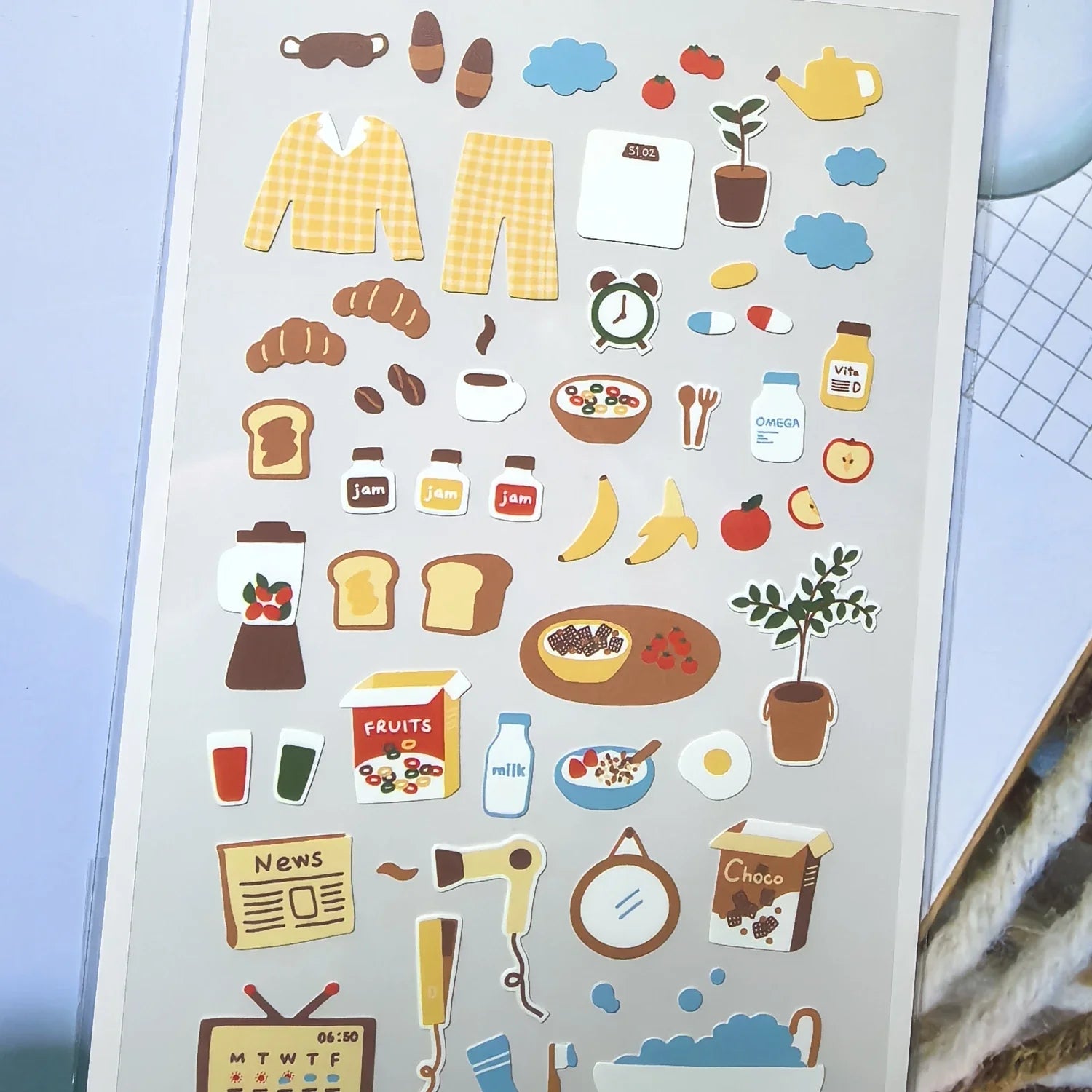Korean Import Breakfast Stickers Set | Scrapbooking and Journaling Decor