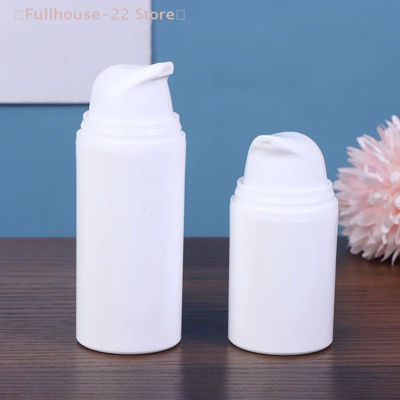 15ml 30ml 50ml Airless Pump Bottles | Refillable White Plastic Lotion Dispenser