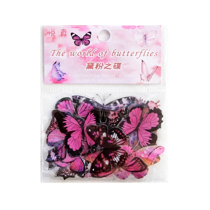 Butterfly Stickers Pack 40pcs | PET Waterproof Craft Stickers for Scrapbooking