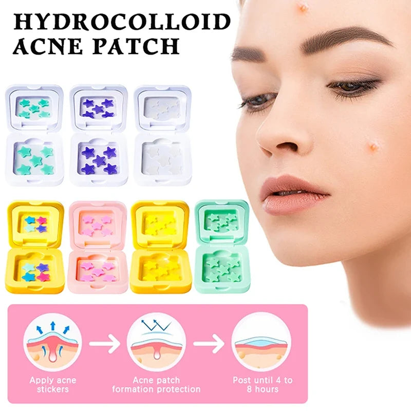 Star Shaped Hydrocolloid Acne Patches | Invisible Pimple Stickers with Mirror