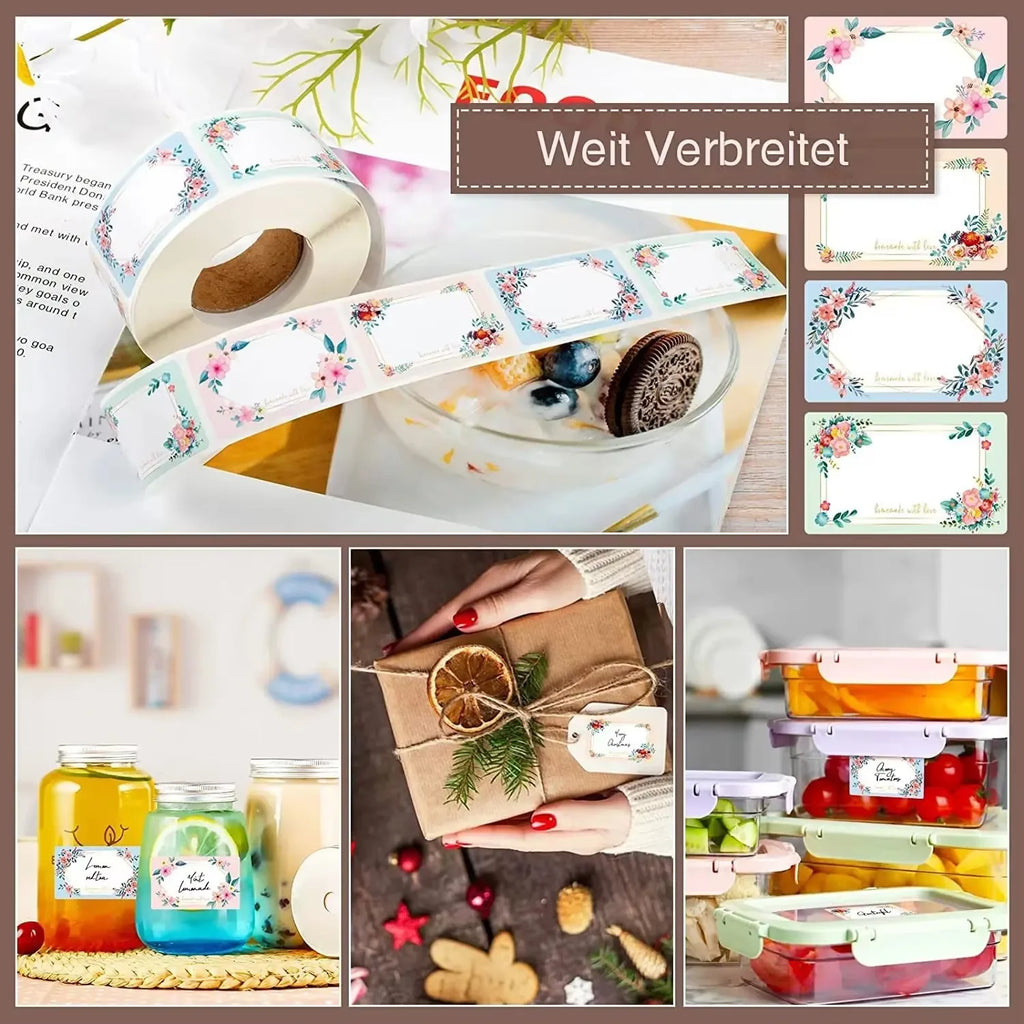 Sunflower Sticker Roll Pack | 50-250 Custom Name Labels for Home Organizing