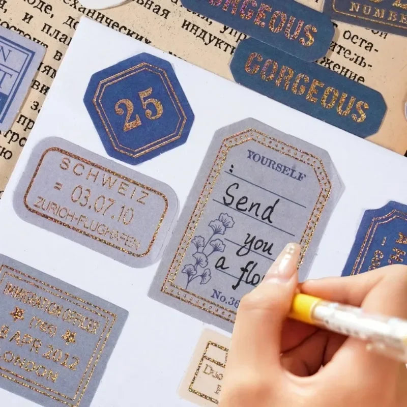 Vintage Label Stickers for DIY Crafts | 40-Piece Retro Collection