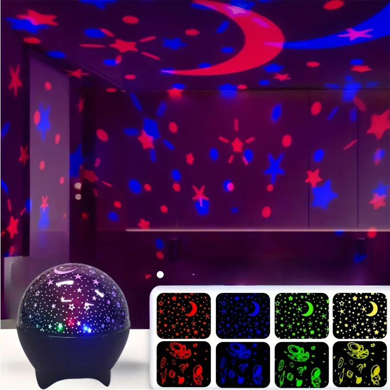 Star Projector Night Light for Kids | 360° Starry Sky Moon Atmosphere Lamp