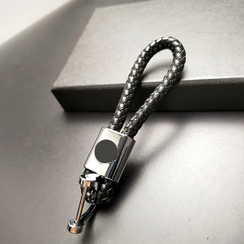Custom Car Logo Keychain | Metal Woven Key Ring for Mercedes Benz VW Audi