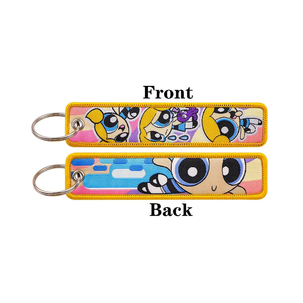Vibrant Girls Embroidery Key Fob | Fashion Keychain for Cars and Bags