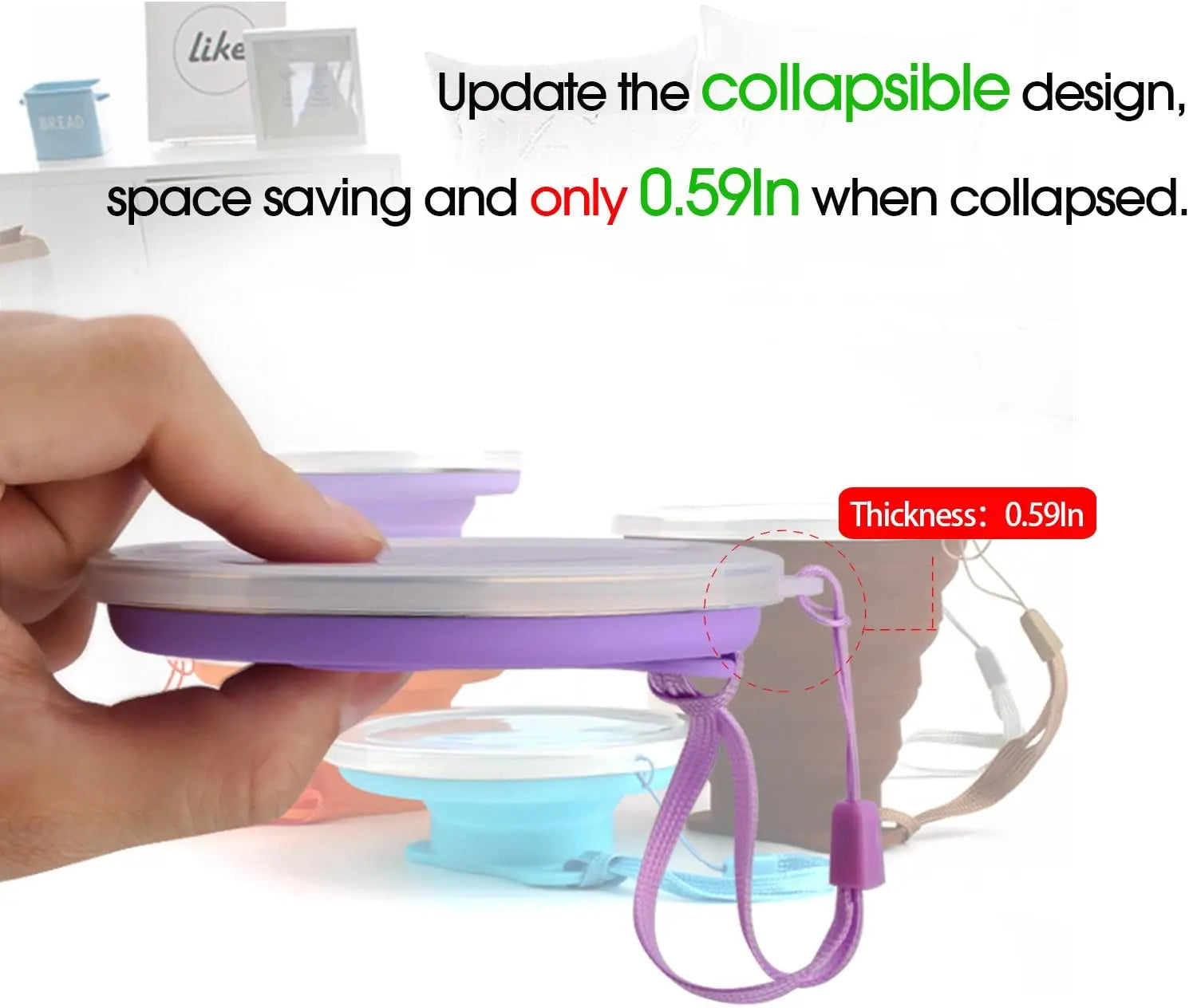 Collapsible Silicone Water Bottle | Foldable Travel Cup for Adults