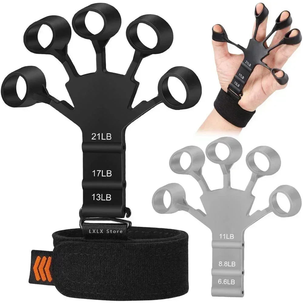6 Level Finger Strengthener | Silicone Hand Grip Trainer for Guitar and Sports