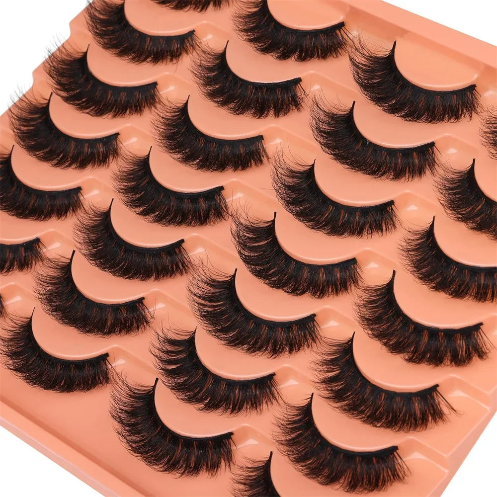 14 Pairs Russian Strip Lashes | DIY Fluffy Faux Mink Eyelash Set
