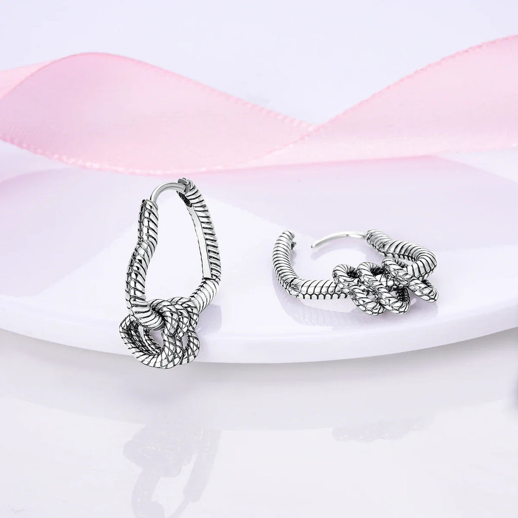 925 Sterling Silver Hoop Earrings with Zircon | Classic U-Shaped Women Jewelry