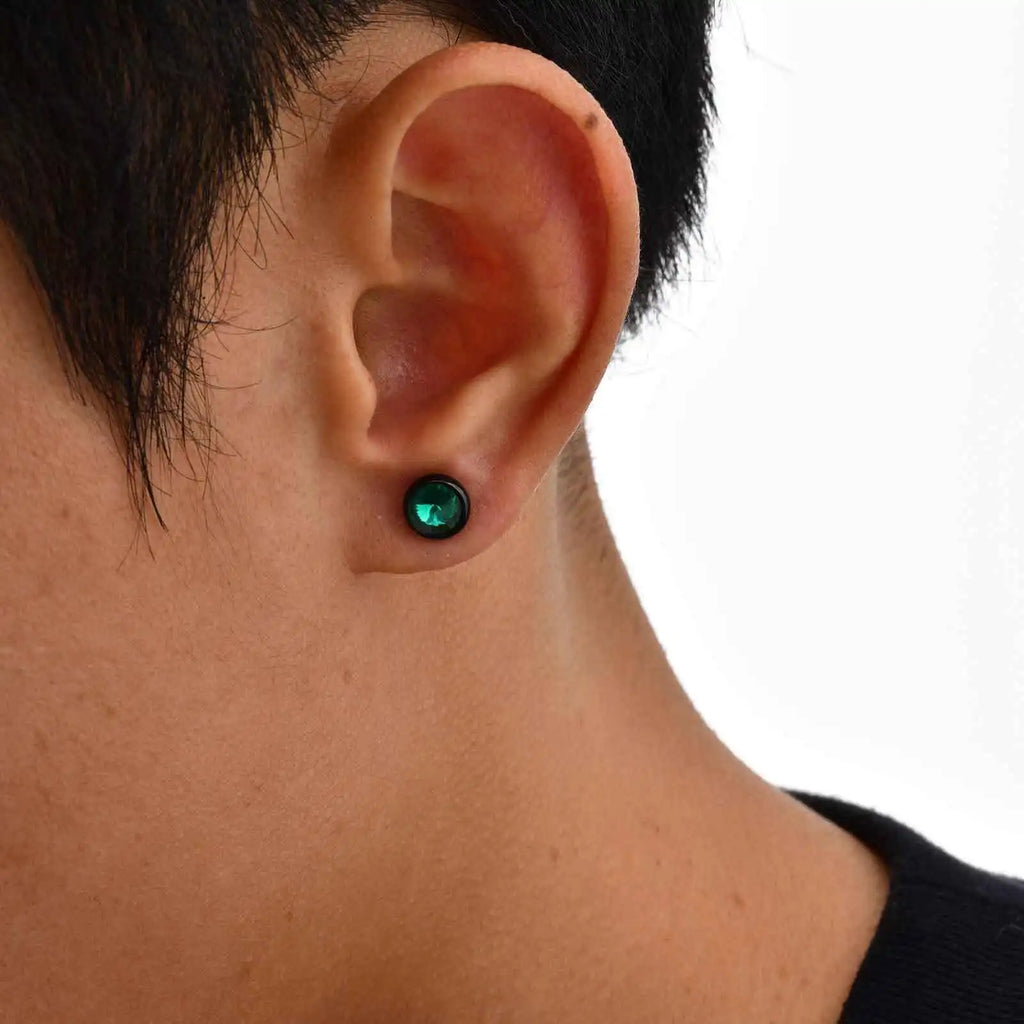 Anti Allergy Round Zircon Stud Earring for Men | AAA CZ Stainless Steel Hip Hop Classic Jewelry