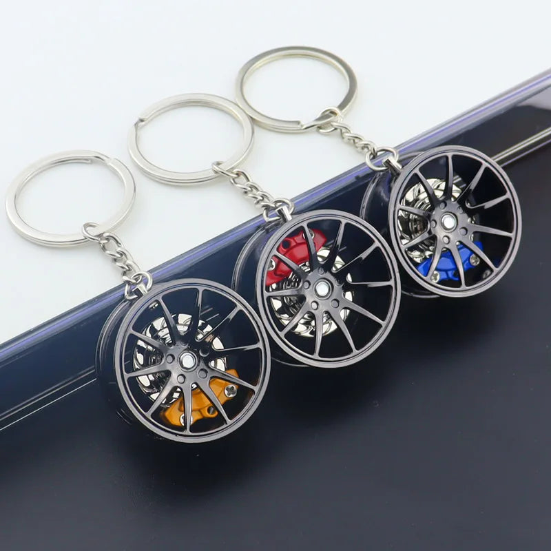 3D Car Tire Brake Disc Keychain | Fidget Toy Key Ring