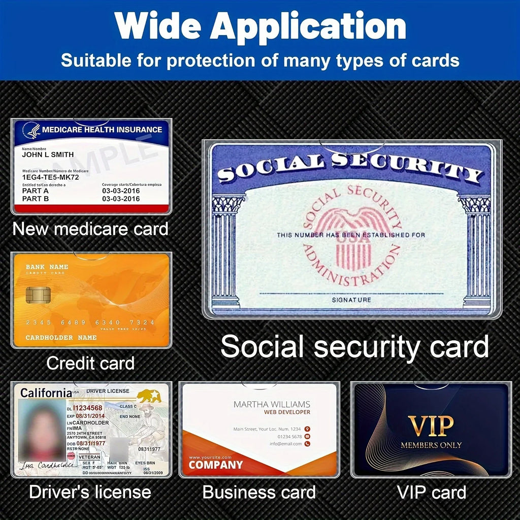 8 Pcs PVC Card Protective Cover | Secure Storage Solution for Credit Cards and ID