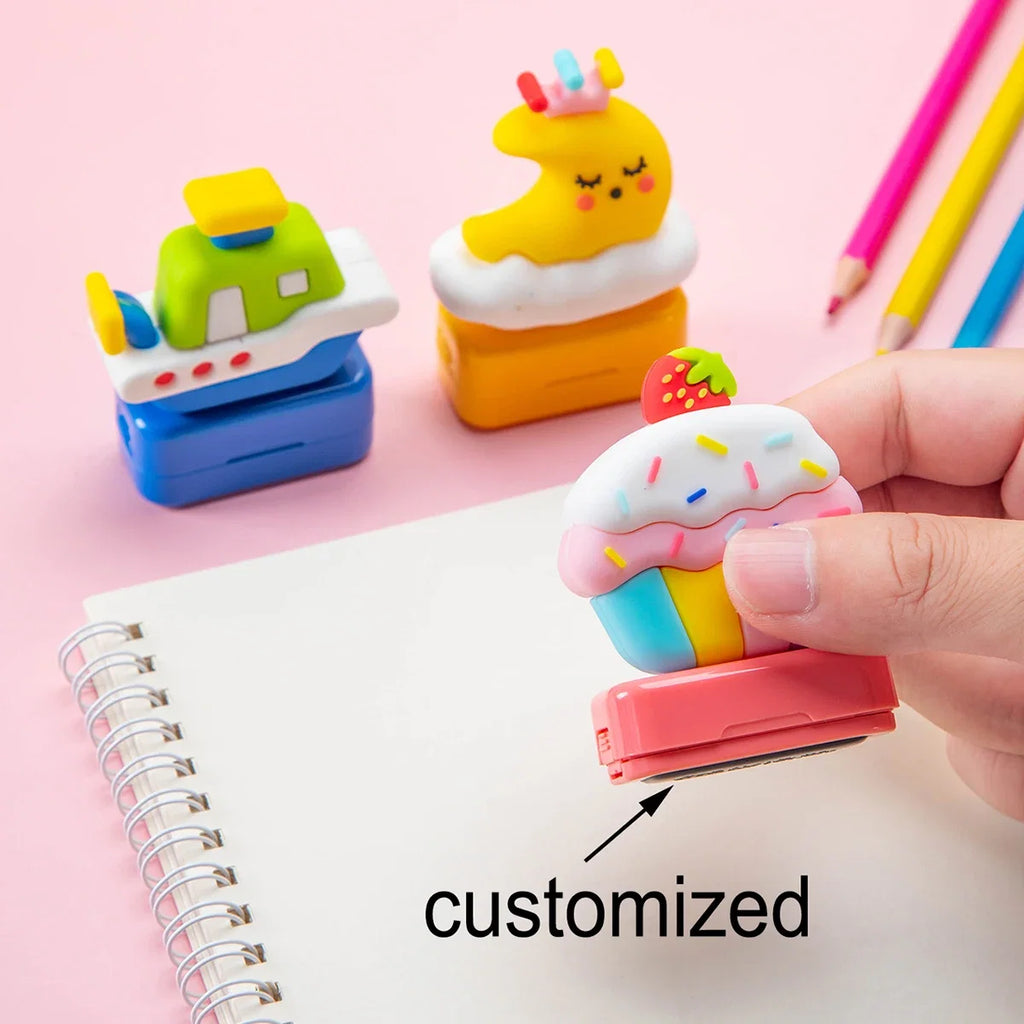 Custom Creative Cartoon Name Stamps | Personalized Seals for School Uniforms and Signatures