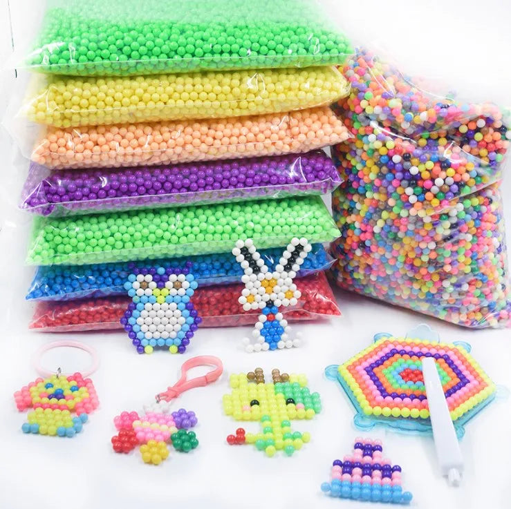300 Pcs Water Beads Refill Pack | 36 Colors 5mm Aqua Magic Beads for Kids 3D Puzzles