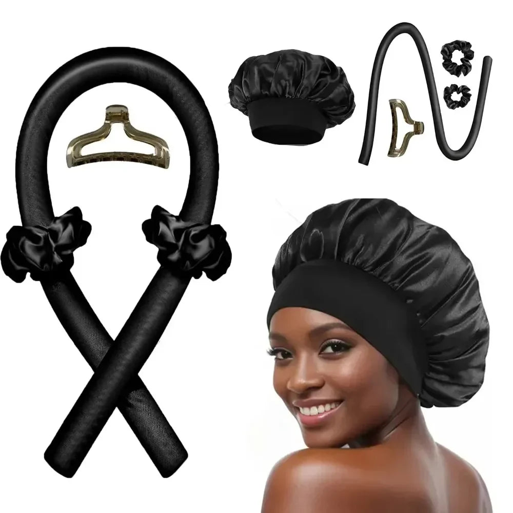 Heatless Curling Rod Set | No Heat Hair Curlers for Long Hair
