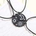 3 Piece Matching Pendant Necklace Set | Sun Moon Star Best Friend Gifts