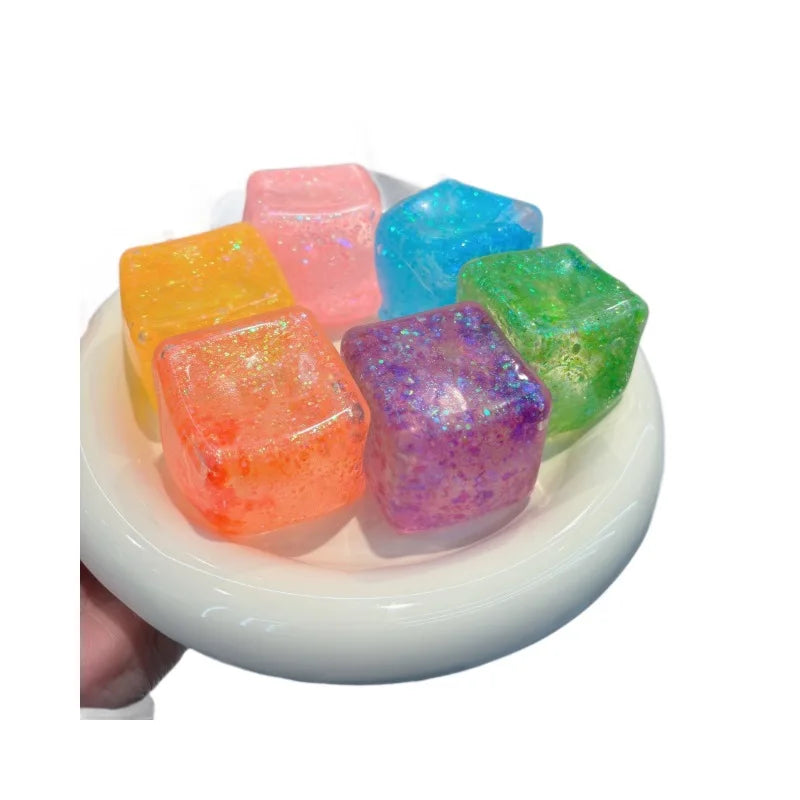 Ice Cube Fidget Toy | Stress Relief Squeeze Ball for Anxiety and ADHD