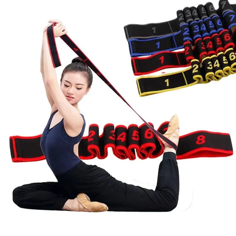 Yoga Stretch Resistance Band | Multi Loop Stretching Strap for Flexibility Training