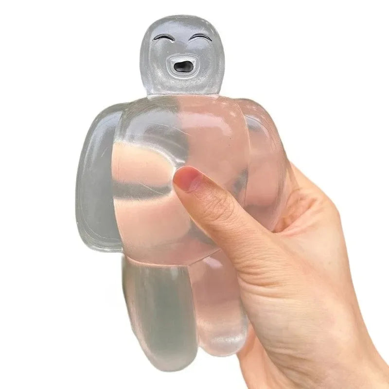 Transparent Jelly Robot Squishy Toy | Super Soft Slow Rebound Water Sense Stress Reliever