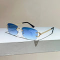 Rimless Square Sunglasses | Vintage Gradient UV400 Shades