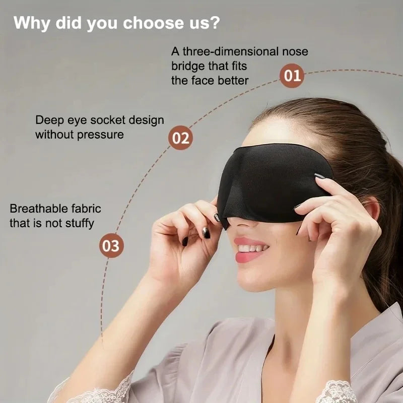 3D Sleep Eye Mask | Light Blocking Sleep Aid