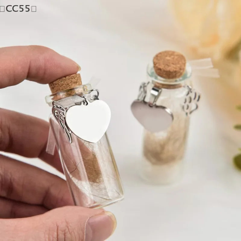 Pet Memorial Bottle | Dog Cat Fur Keepsake with 3 Silver Accessories