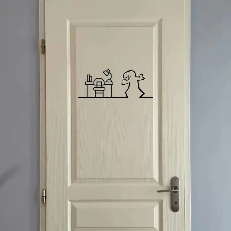 La Linea Minimalist Line Art Stickers | Modern Home Decor Door Decal