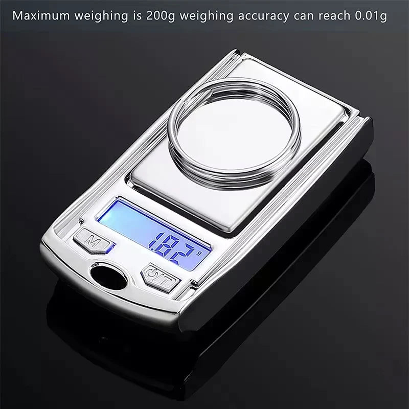 Mini Electronic Digital Pocket Scale 200g/0.01g | Key Style Precision Weighing Scale for Jewelry
