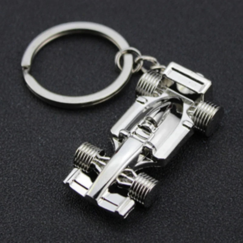 Mini Formula 1 Racing Car Keychain | Zinc Alloy Key Ring for Men