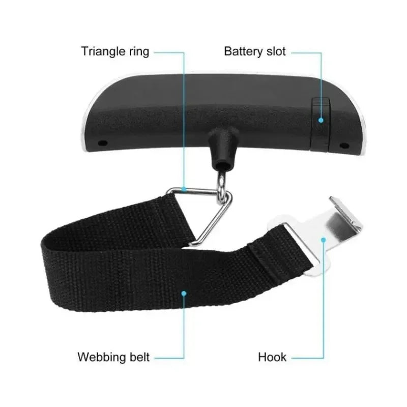 Portable Digital Luggage Scale | 110lb/50kg Travel Hanging Scale with LCD Display