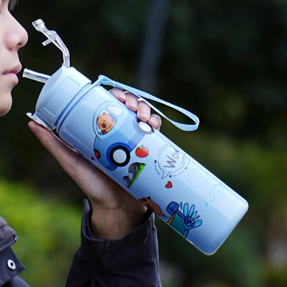 700ml Capybara Cute Water Cup with Straw & Handle | Large Capacity Sports Water Bottle
