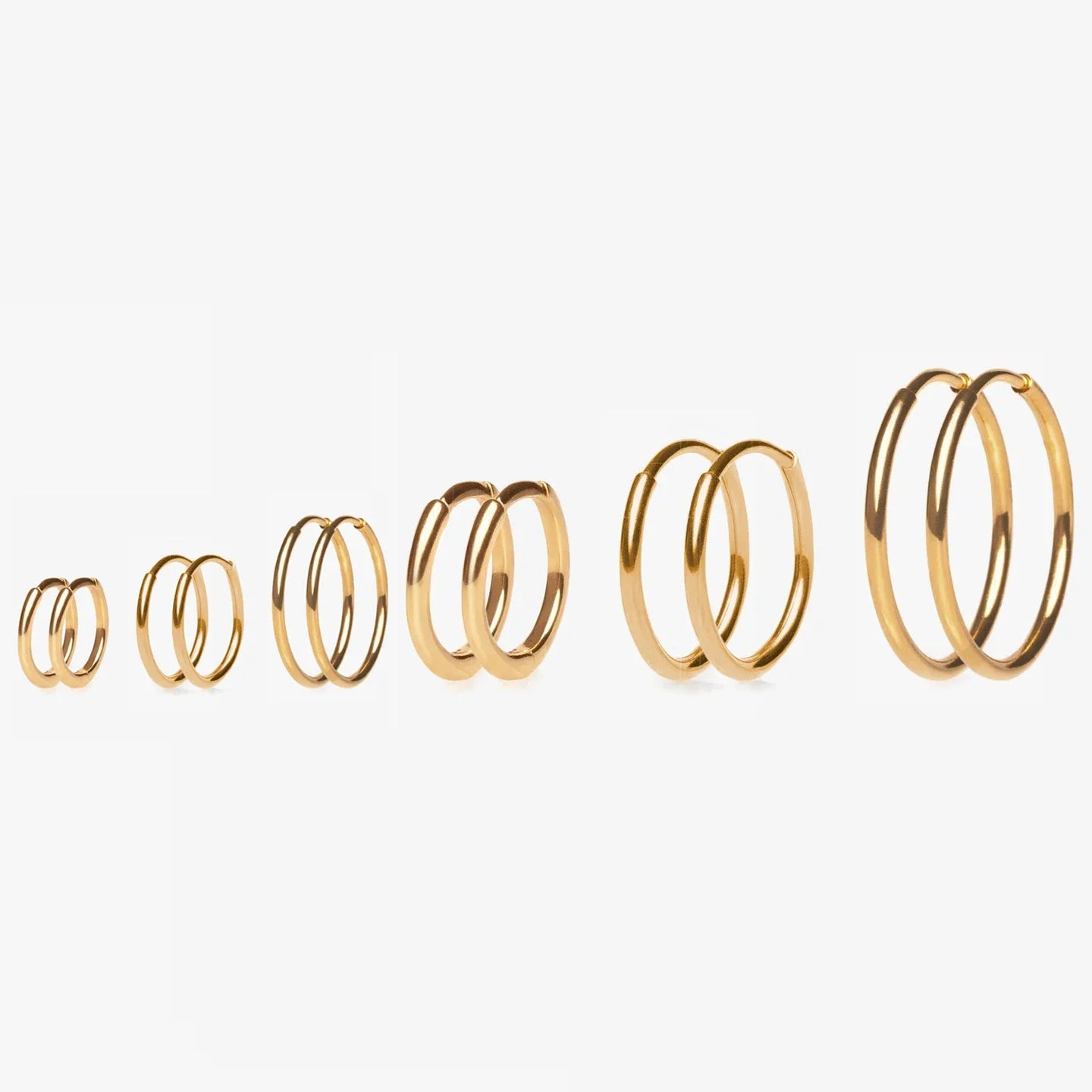 Gold Hoop Earrings for Women | Stainless Steel Round Huggies
