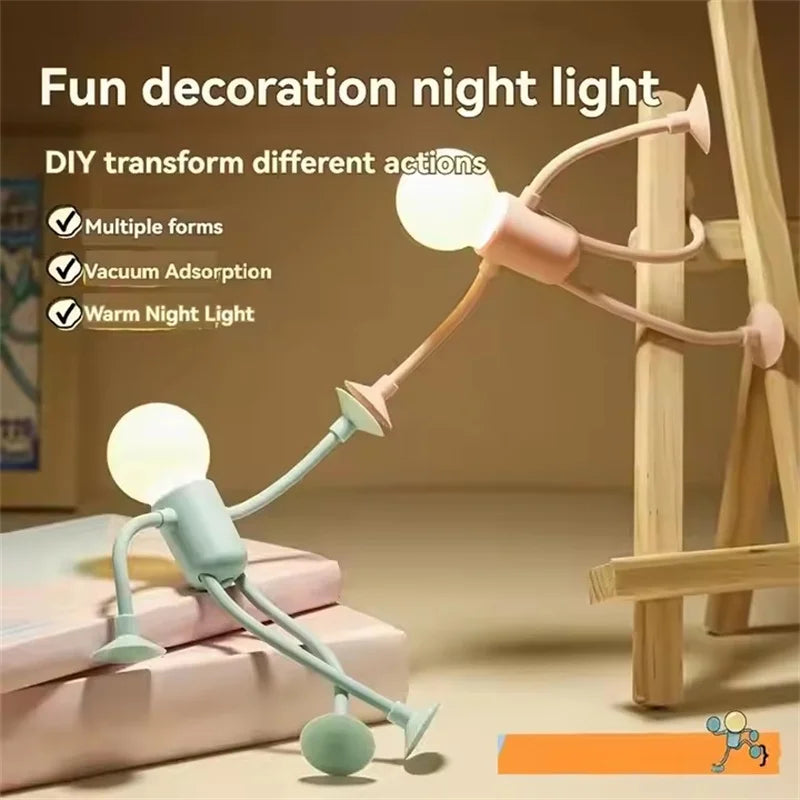 Poseable Sportsman Night Light | Funny Suction Cup Desk Lamp for Bedroom Bathroom