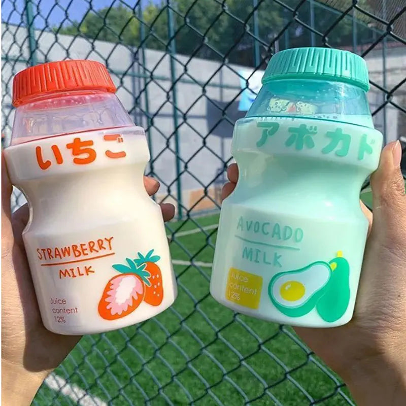 480ml Plastic Cute Yogurt Water Bottle | Yakult Shape Kawaii Milk Carton Shaker