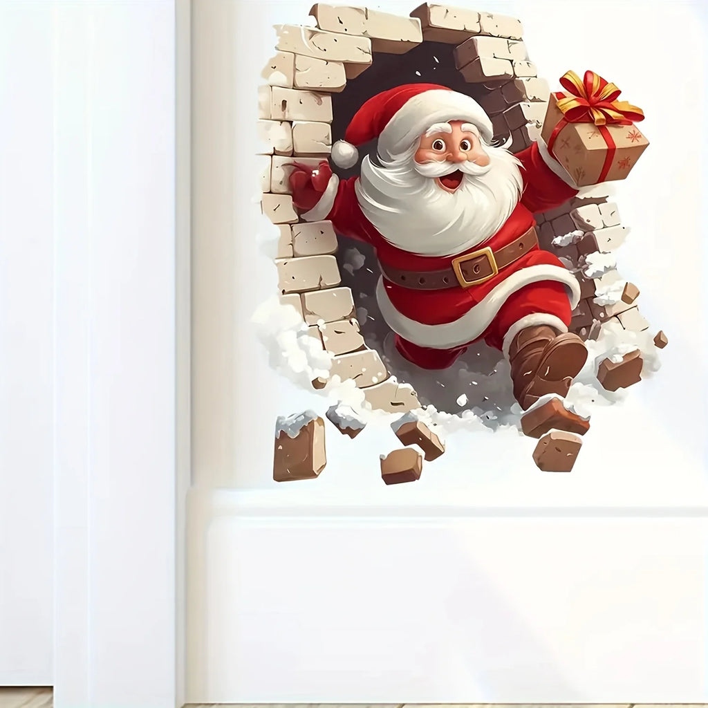Santa Claus Wall Decal | Self-Adhesive Christmas Vinyl Sticker