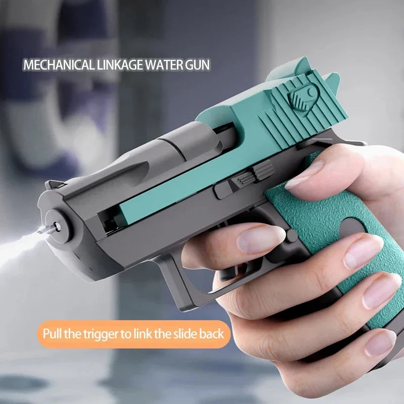 Mini Water Pistol | Mechanical Continuous Firing Water Gun for Summer Pool Shooting Fun