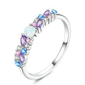 925 Sterling Silver Heart Ring with Cubic Zircon | Geometric Wedding Band for Women